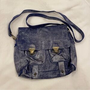 Indigo Faux Suede Sparkly Bag